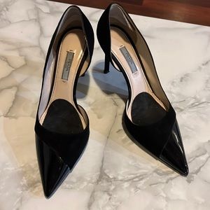 Black Prada Suede/Leather Heels